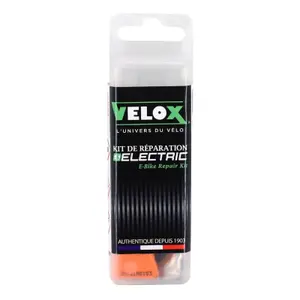 Kit de reparación de cámaras de bicicleta eléctrica - caja de 6 parches de 25mm + 1 parche de 24-34mm + 1 parche de 32-50mm + 5g de pegamento + violación de acero con instrucciones Velox image-1