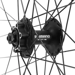 Front wheel double wall eyelet hub shimano 6 holes spokes rim Velox Karma Disc Shimano M475 32 21C image-3