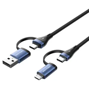 Kabeladapter 1x USB-C + 1x USB-A zu 1x USB-C + 1x Micro-USB-B 4 in 1 Vention image-0