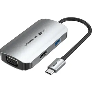 USB-C-adapter med 1x USB-C + 1x VGA + 1x HDMI + 1x USB-A Vention