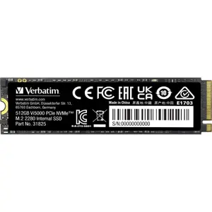 Disque dur SSD NVMe Verbatim Vi5000 - M.2 Type 2280 512Go image-1