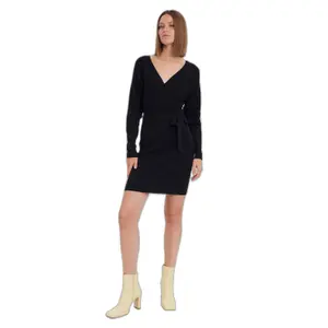 Robe manches longues col v femme Vero Moda Hollyrem image-1