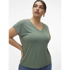 Camiseta de mujer con cuello de pico Vero Moda Filli image-3