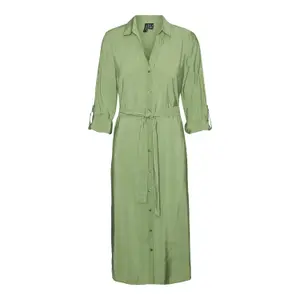 Robe chemise mi-mollet manches longues femme Vero Moda Bell Wvn image-0