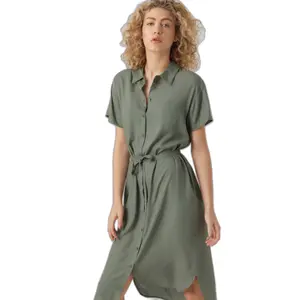 Wadenlanges Hemdkleid Frau Vero Moda Bumpy image-3