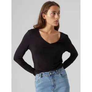 T-Shirt mit V-Ausschnitt und langen Ärmeln, Damen Vero Moda Alberte image-4