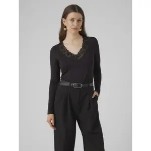 Langarmshirt mit Spitze, Damen Vero Moda Rosa image-1