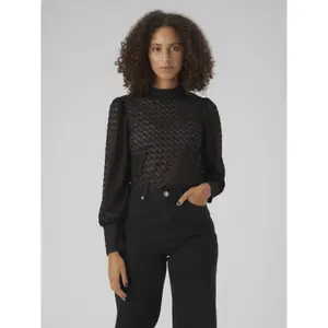 Blusa de renda para mulher com gola alta Vero Moda Becca image-2