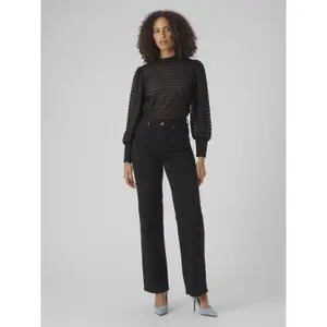 Blusa de renda para mulher com gola alta Vero Moda Becca image-1