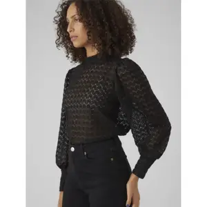 Blusa de renda para mulher com gola alta Vero Moda Becca image-3