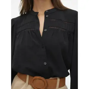 Camisa de manga larga con encaje para mujer Vero Moda Emma image-5