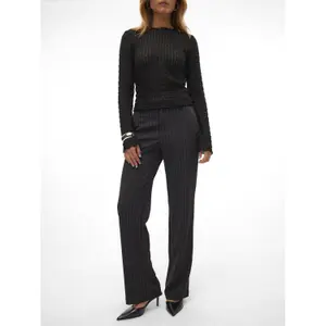 Hohe taillierte gerade Hose für Damen mit Muster Vero Moda Maya My image-1