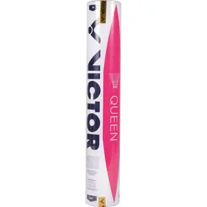 Tube of 12 badminton shuttlecocks Victor Queen
