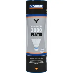 Set of 6 nylon shuttlecocks Victor Platin 3000