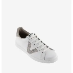 Women's leather and glitter trainers Victoria image-1