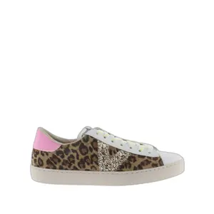 Leopard suede and sequined sneakers for women Victoria image-0