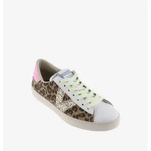 Leopard suede and sequined sneakers for women Victoria image-1