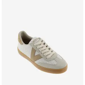 Perforated leather effect and suede trainers Victoria Berlín image-3