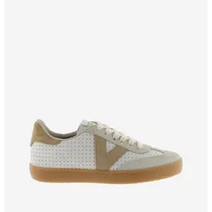 Perforated leather effect and suede trainers Victoria Berlín image-2