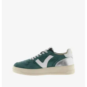 Women’s cracked effect suede and metal trainers Victoria Seul image-3