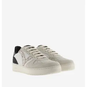 Women's split leather effect sneakers with sequins Victoria Madrid image-2