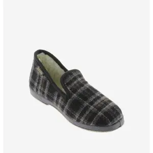 Checked fabric slippers Victoria image-1