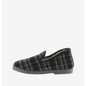 Checked fabric slippers Victoria image-2