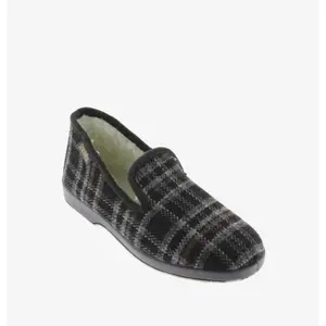 Comfortable slippers with checkered fabric and twisted sole Victoria image-1