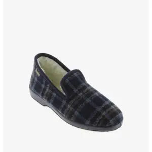 Comfortable slippers with checkered fabric and twisted sole Victoria image-1