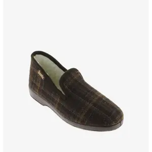 Comfortable slippers with checkered fabric and twisted sole Victoria image-1