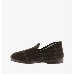 Comfortable slippers with checkered fabric and twisted sole Victoria image-2