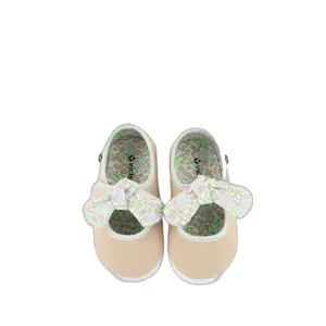 Canvas ballet flats with embellishment and flowers for baby girls Victoria image-0