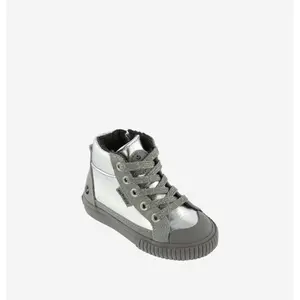 Metallic zipped baby booties Victoria image-1