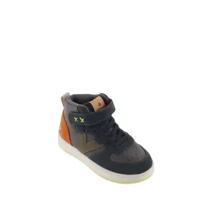 Leather-effect baby sneakers with elastic drawstring Victoria Tiempo image-1
