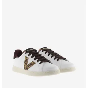 Baskets effet cuir et imprimé animal femme Victoria image-1