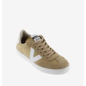 Baskets monochromes en berlin cuir fendu et nylon Victoria image-1