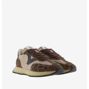 Dyreprintet nylon sneakers og spaltlæder til kvinder Victoria Cosmos image-4