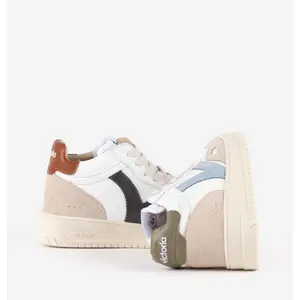 Sneakers i läder med effekt och spaltläder Victoria Seul image-4