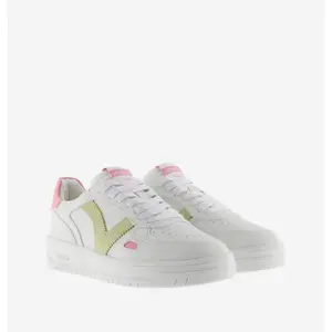 Sapatilhas simples de couro e efeito néon para mulher Victoria image-2