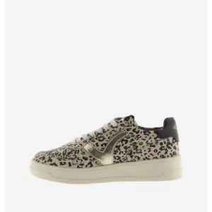 Dames sneakers van gesplitst leer met dierenprint en metaal Victoria Seul image-2