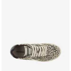 Dames sneakers van gesplitst leer met dierenprint en metaal Victoria Seul image-3