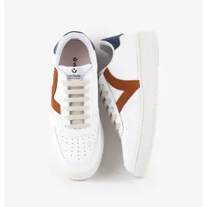 Women's contrast leather effect sneakers Victoria Madrid image-4