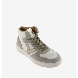 Baskets montantes en cuir fendu effet métallisé femme Victoria Madrid image-1