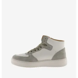 Baskets montantes en cuir fendu effet métallisé femme Victoria Madrid image-2