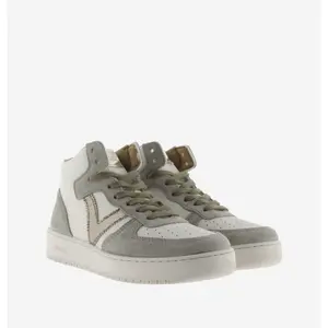 Baskets montantes en cuir fendu effet métallisé femme Victoria Madrid image-4