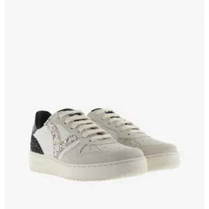 Women's split leather effect sneakers with sequins Victoria Madrid image-1