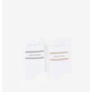 Weiße Socken Frau Victoria Lurex (x2) image-1