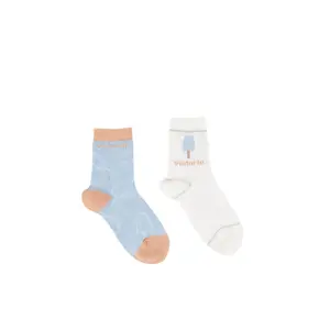 Girl's patterned socks Victoria (x2) image-0