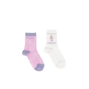 Girl's patterned socks Victoria (x2) image-0