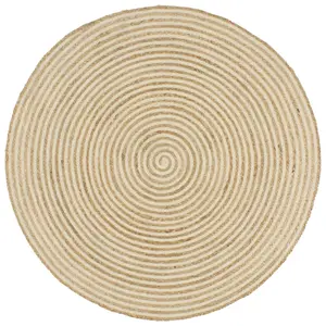 Tapis fait à la main Jute avec design de spirale vidaXL